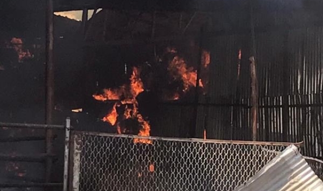 Ormanlık alanda çıkan örtü yangını ahıra sıçradı