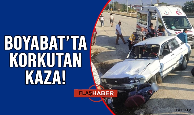 OTOMOBİL MOTOSİKLETE ÇARPTI!