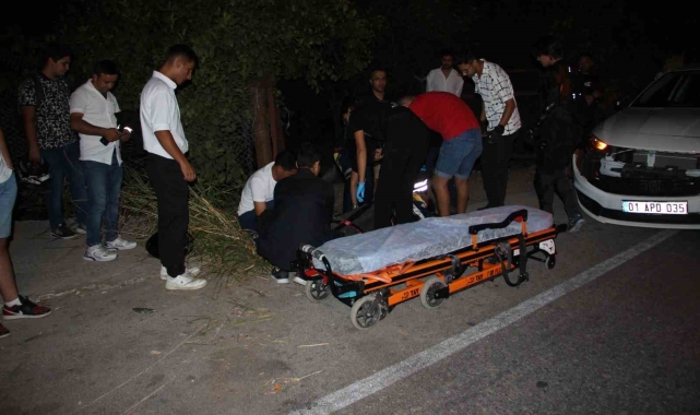 Otomobilin sağından geçemeye çalışan motosiklet sürücüsü yaralandı