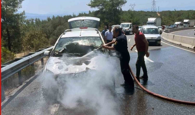 Sakar rampasında araç yangını