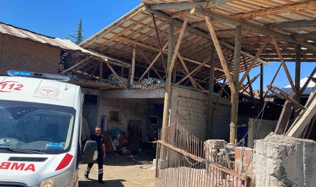 Samanlık çatısını tamir eden usta, çatıdan düşerek hayatını kaybetti