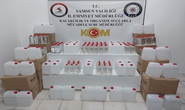 Samsun'da 1000 litre etil alkol ele geçirildi