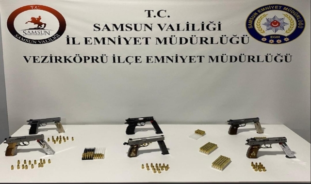 Samsun'da 6 ruhsatsız silah ele geçirildi