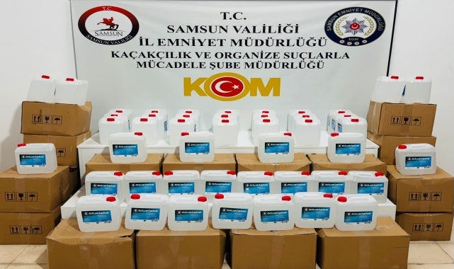 Samsun'da 640 litre etil alkol ele geçirildi