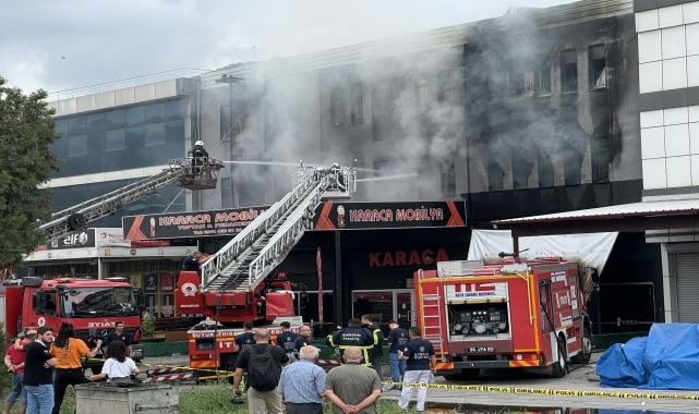 Samsun'da mobilya imalathanesinde yangın çıktı
