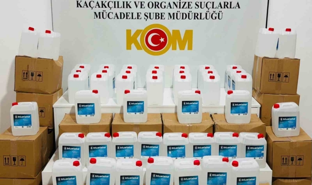 Samsun'da sahte içki yapımında kullanılan 640 litre etil alkol ele geçirildi