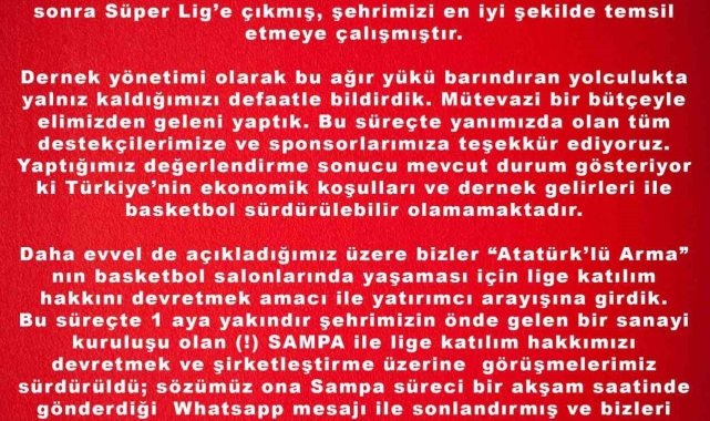 Samsunspor'dan SAMPA'ya tepki: "Bizleri şaşkınlık içinde bıraktı"