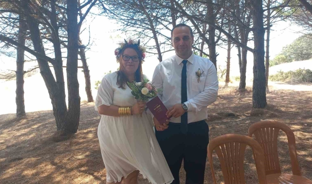 Saros Körfezi'nde nikah kıydılar