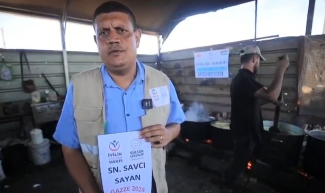 Savcı Sayan'dan, Gazze'ye sıcak yemek yardımı