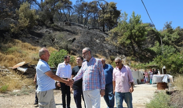 Şehzadeler'den orman yangını çıkan mahallede inceleme