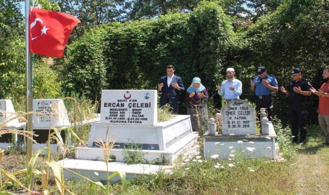Sinop'ta şehit Ercan Çelebi mezarı başında anıldı