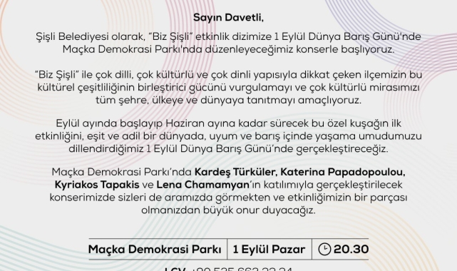 Şişli Sanatın her alanında: 'Biz Şişli' başlıyor