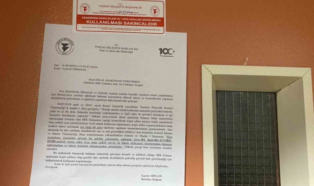 Son bir ayda 300'e yakın asansöre kırmızı etiket vuruldu