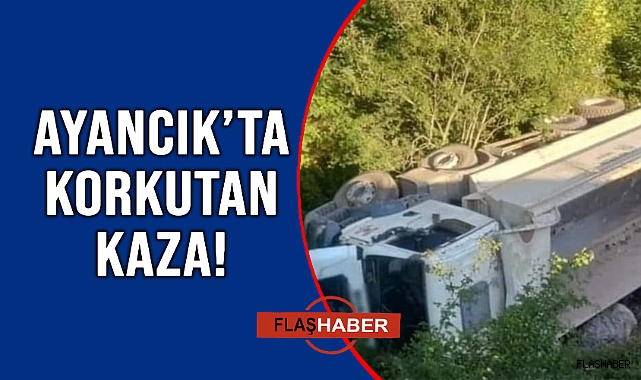 TAŞ YÜKLÜ KAMYON ŞARAMPOLE YUVARLANDI!