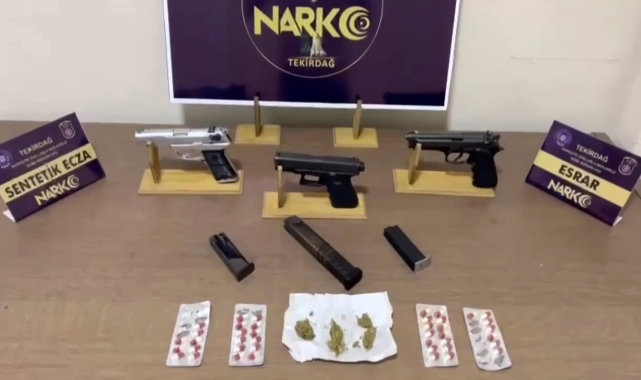 Tekirdağ'da uyuşturucu ve silah operasyonu: 3 kişi tutuklandı