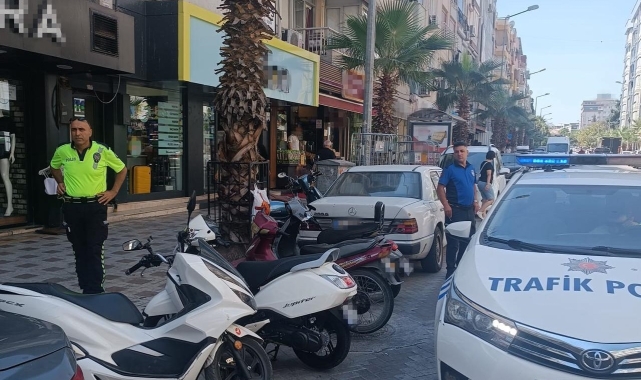 Turgutlu Zabıtası'ndan kaldırım işgali denetimi