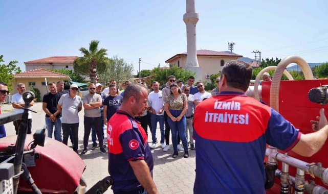 Urla'da ateş savaşçılarına muhtar desteği
