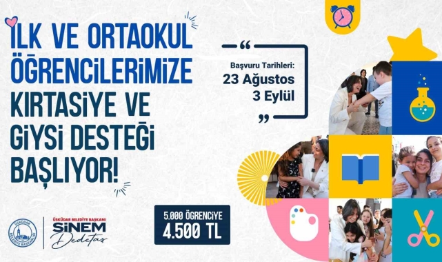 Üsküdar'da ilk ve orta öğretim öğrencilerine kırtasiye ve giyim desteği başlıyor