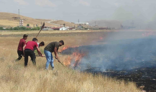 Van'da anız yangını korkuttu