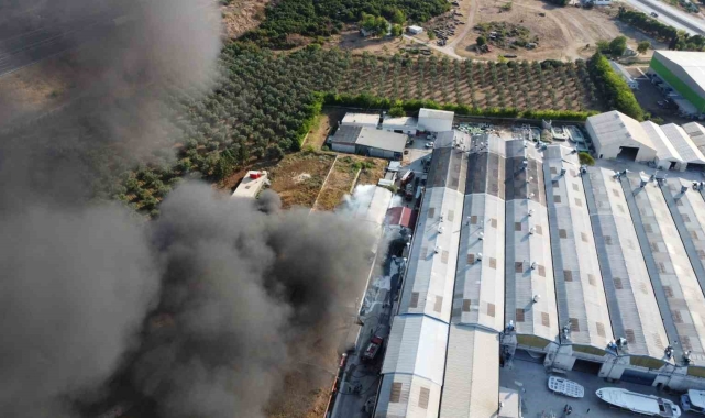 Yat fabrikasında yangın