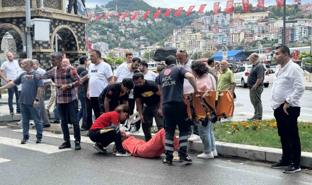 Yaya geçidinden geçene kadına otomobil çarptı