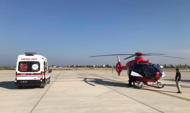 Yenidoğan hasta helikopter ambulansla Diyarbakır'a sevk edildi