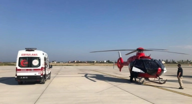 Yenidoğan hasta helikopter ambulansla Diyarbakır'a sevk edildi
