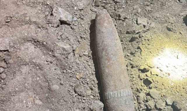Yozgat'ta tarlada patlamamış top mermisi bulundu