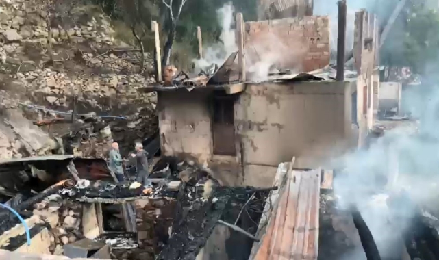 Yusufeli'nde yangın: 3 ev, 3 ahır ve samanlık küle döndü