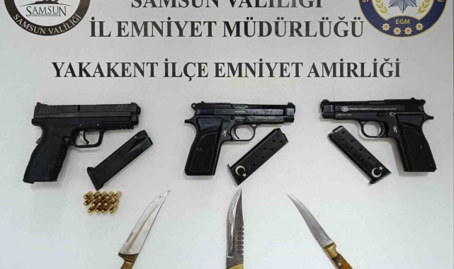 3 ruhsatsız silah ele geçirildi
