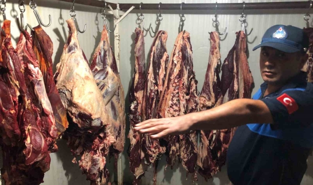 Adıyaman'da ele geçirilen 361 kilogram kaçak et imha edildi