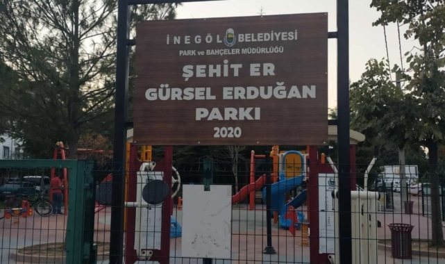 Alacalı şehittin isimi İnegöl'deki parkta yaşatılıyor