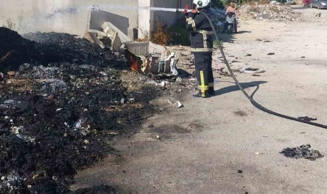 Antakya'da çöp yangını