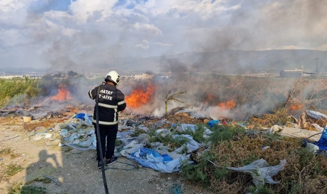 Antakya'da çöplük yangını