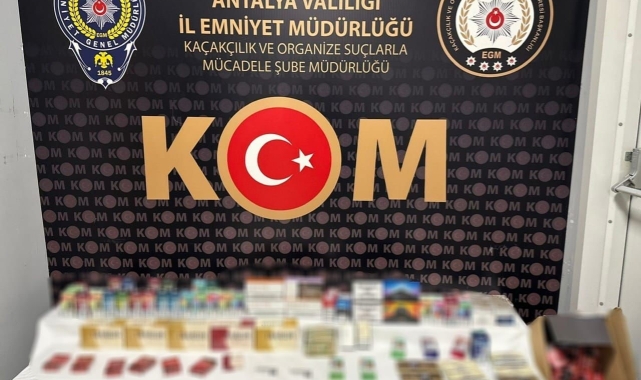 Antalya'da kaçak sigara ve sahte alkol operasyonu