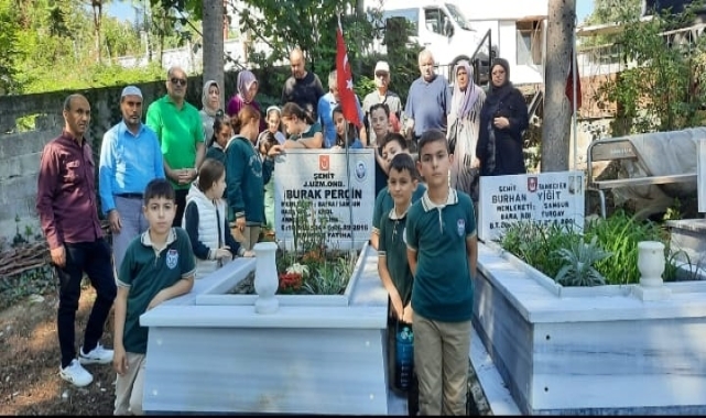 Bafra'da şehit Jandarma Uzman Onbaşı Burak Perçin kabri başında anıldı