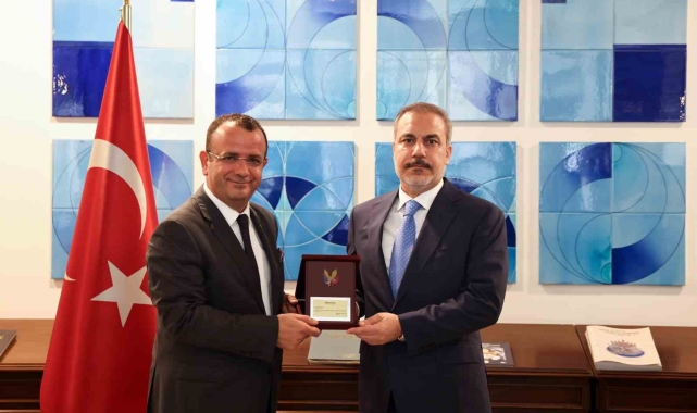 Bakan Fidan, Türk Amerikan İş Adamları Derneği Başkanı Sanlı'yı ağırladı