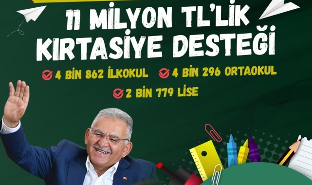 Başkan Büyükkılıç: "11 bin öğrencimize 11 milyon TL'lik kırtasiye desteği sağladık"