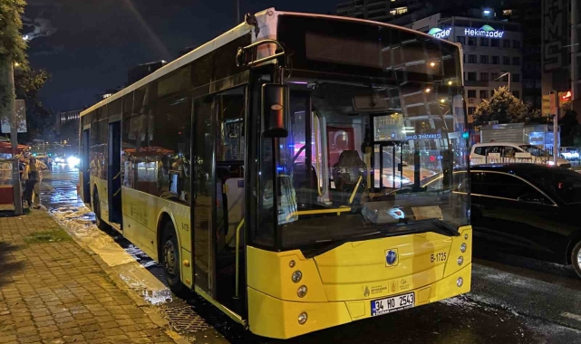 Beyoğlu'nda İETT otobüsünde korkutan yangın