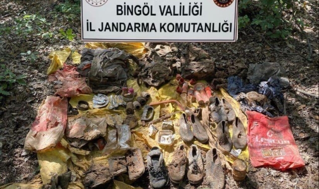 Bingöl'de terör örgütüne ait muhtelif yaşam malzemesi ele geçirildi