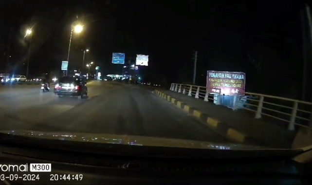 Biri zikzak çizdi diğeri motosikletle buzdolabı taşıdı