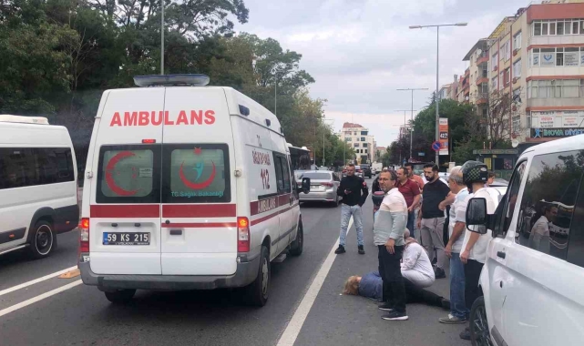 Çorlu'da motosiklet yayaya çarptı: 2 yaralı