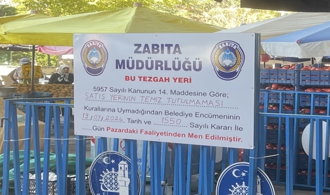 Çorum'da temizliğe dikkat etmeyen pazar esnafının tezgahı 1 hafta kapatıldı