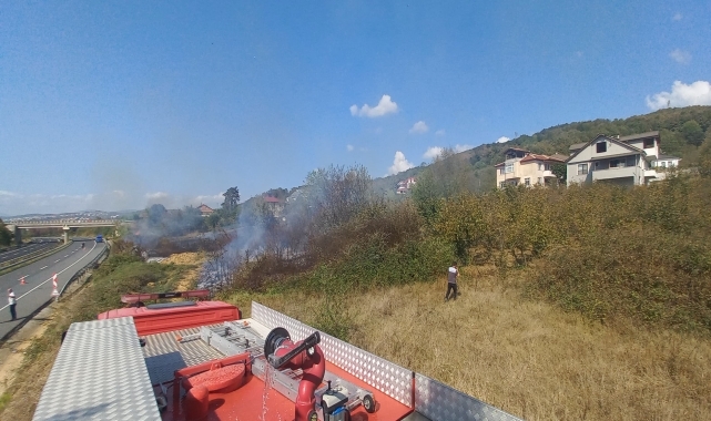 Düzce'de çıkan anız yangını söndürüldü