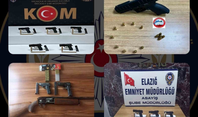 Elazığ'da 12 adet ruhsatsız silah ele geçirildi: 6 tutuklama