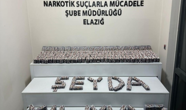 Elazığ'da 24 bin sentetik ecza maddesi ele geçirildi