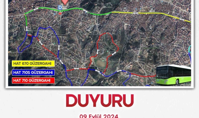 Gölcük'te 3 hatta güzergah değişikliği