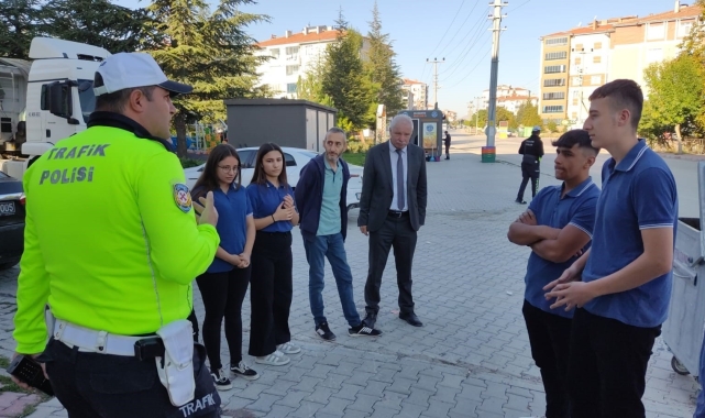 Kulu'da dron destekli yaya geçidi uygulaması yapıldı