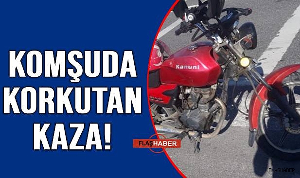 LASTİĞİ PATLAYAN MOTOSİKLET KAZA YAPTI!
