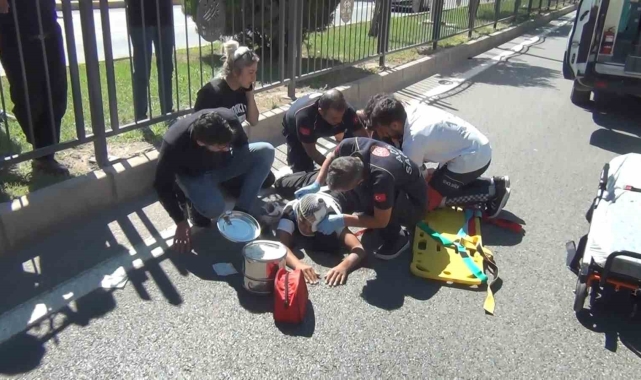 Motosiklet devrildi: 1 yaralı